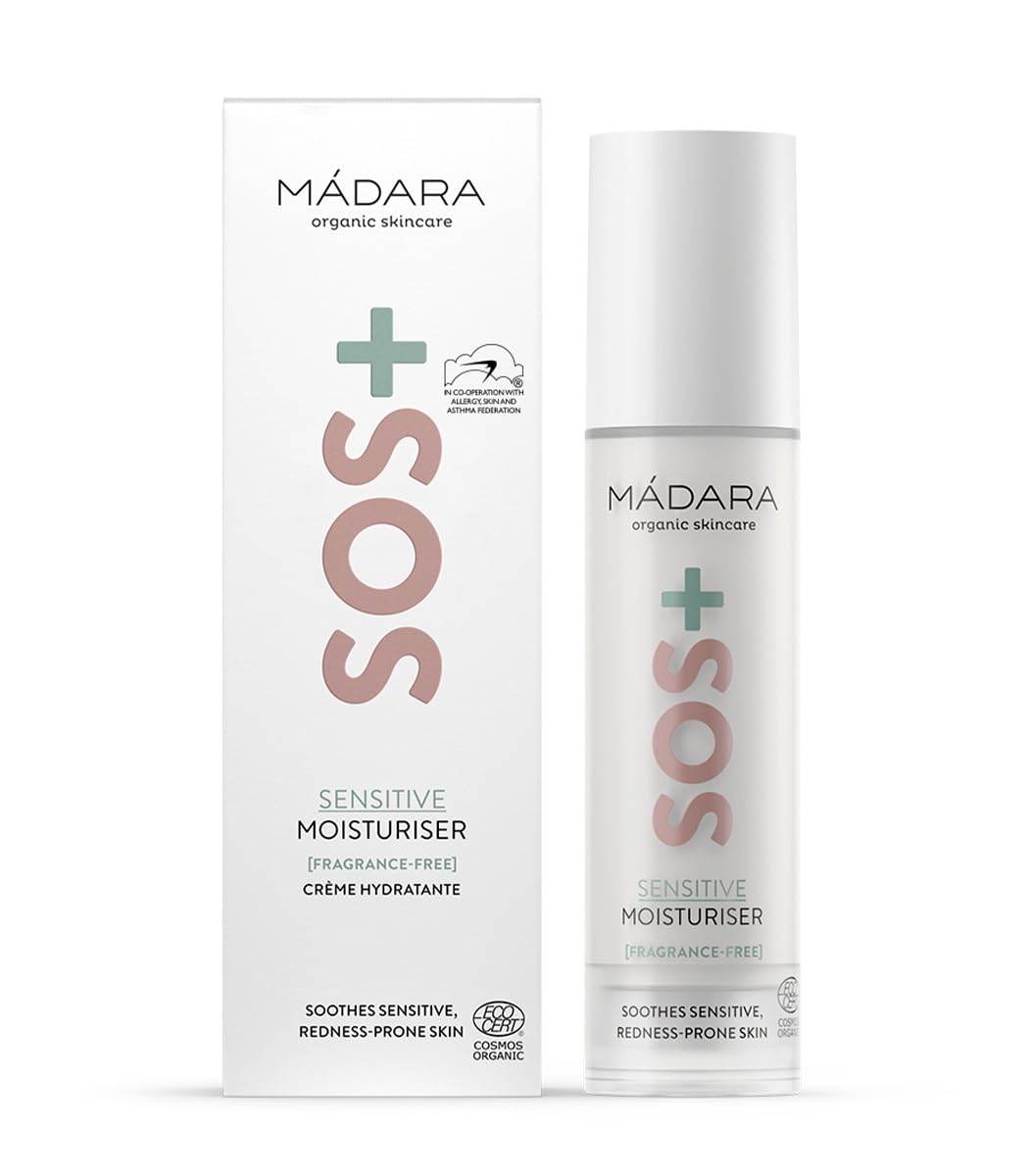 Mádara Organic Skincare | Sos Hydra Repair Intensive Face Serum - With Northern Peony, Linseed And Hyaluronic Acid, For Dry, Dehydrated Skin, Dermatologically Tested, Vegan, 1 Oz