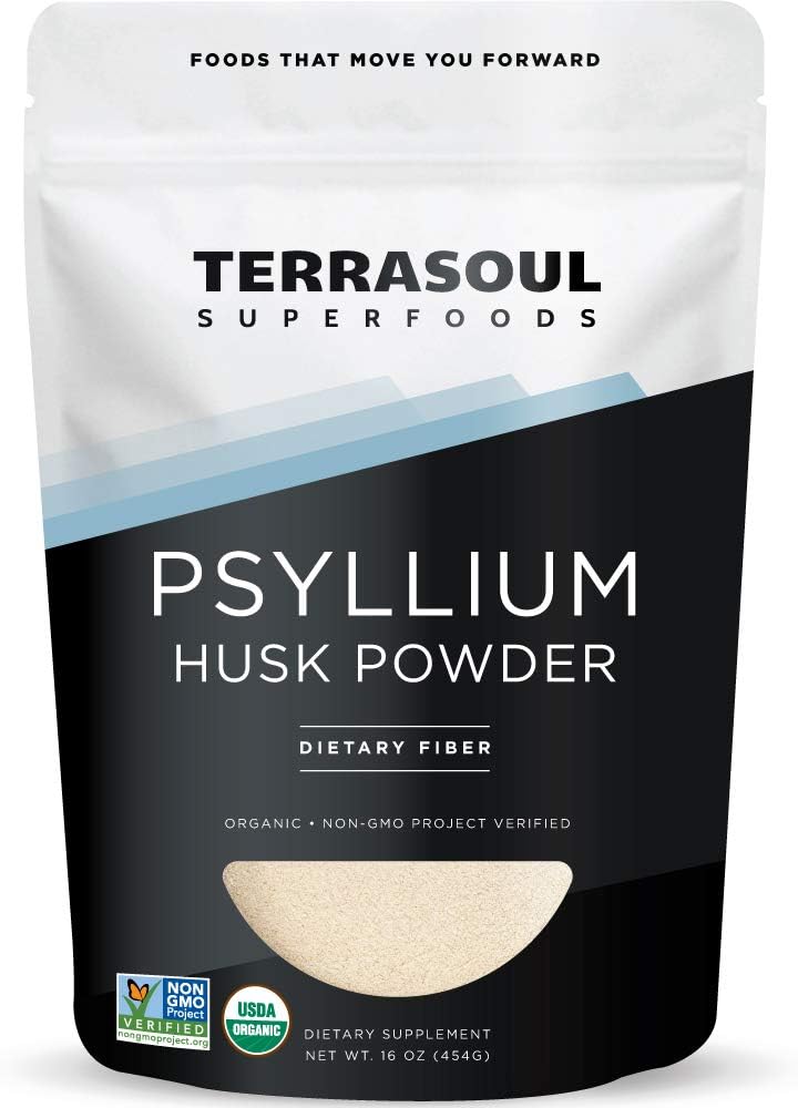 Terrasoul Superfoods Organic Psyllium Husk Powder, 1 Lb - Superfine Texture | High Purity | Keto Baking