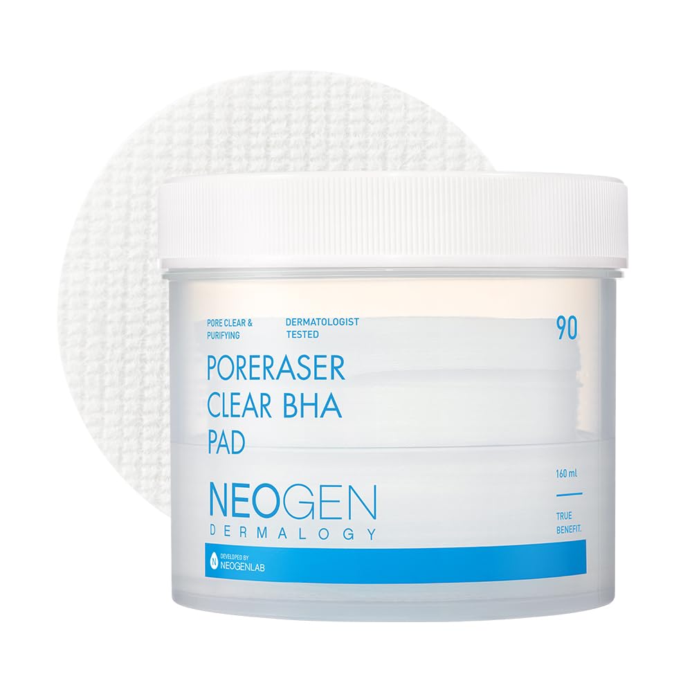 Dermalogy By Neogenlab Poreraser Clear Bha Pad (90 Pads) - Facial Exfoliant For Skin Resurfacing & Blackheads & Enlarged Pores With Bha & Tannins & Evening Primrose, Sensitive Skin - Korean Skin Care