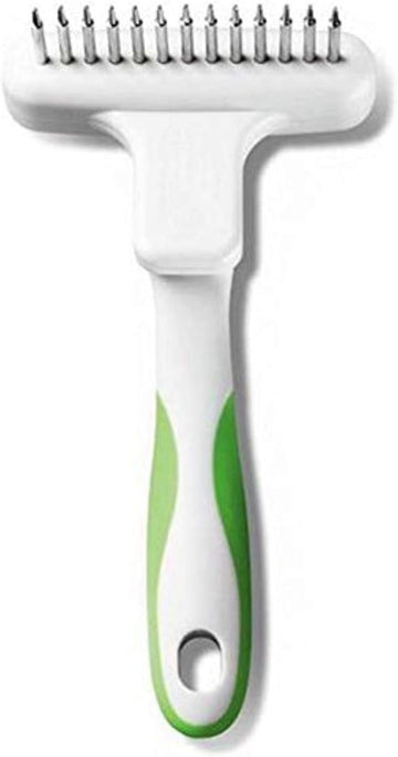 Andis 65735 Flexible Single Row Dog Brush - Removes Unwanted Shedding Hair with 360 Rotating or 13 Long Teeth - Promotes Healthy Skin & Glowing Coat - Ideal for Small to Medium Dogs - White