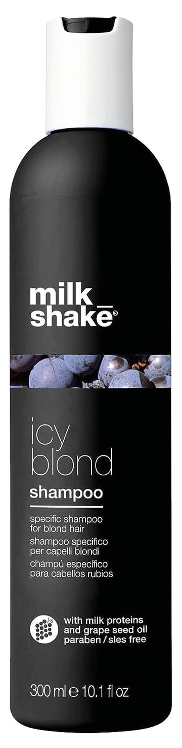 Milk_Shake Icy Blond Shampoo - Black Pigment Shampoo For Very Light Blond And Platinum Hair, 10.1 Fl Oz (300 Ml)