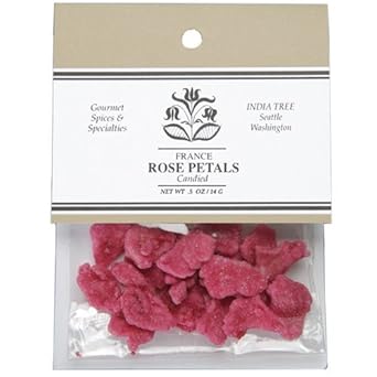 India Tree Candied Rose Petals – Made With Real Rose Petals – 0.5Oz