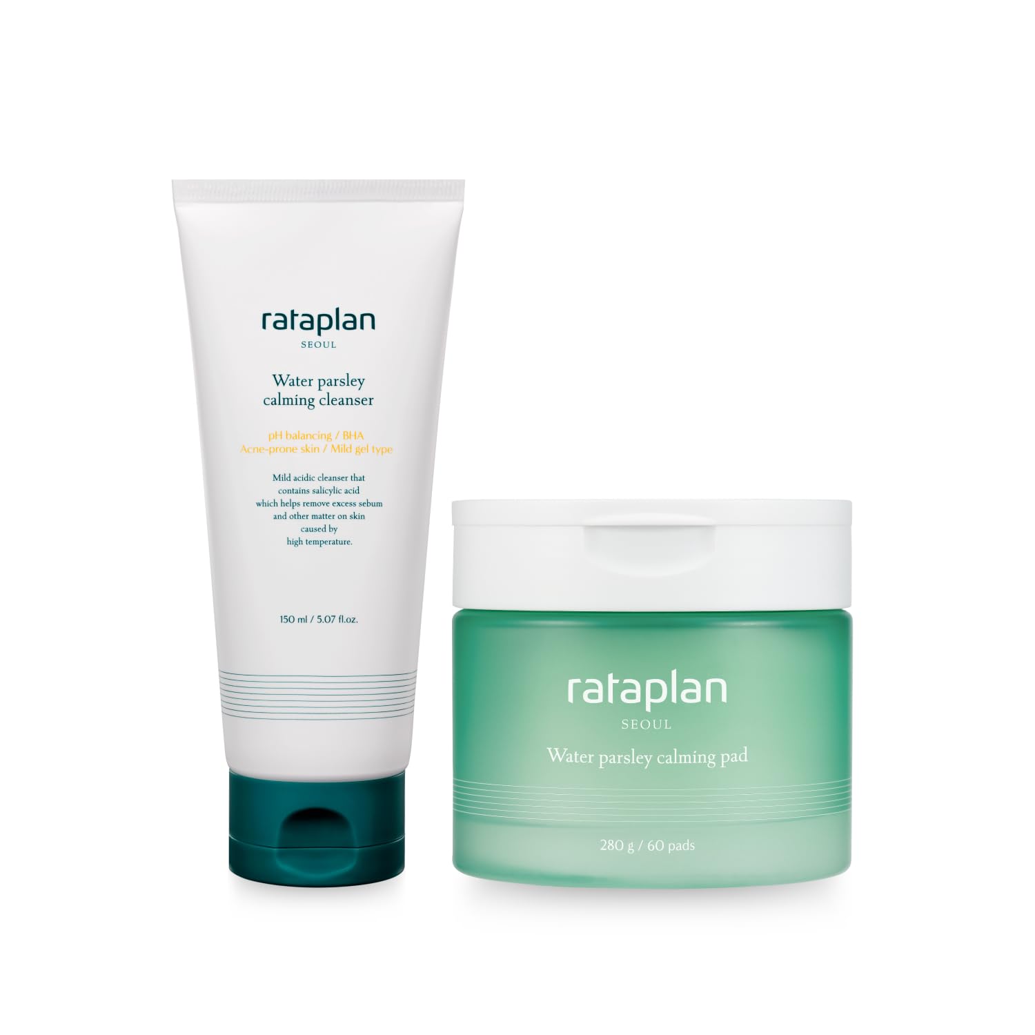 Rataplan Water Parsley Calming Cleanser & Toner Pads Set