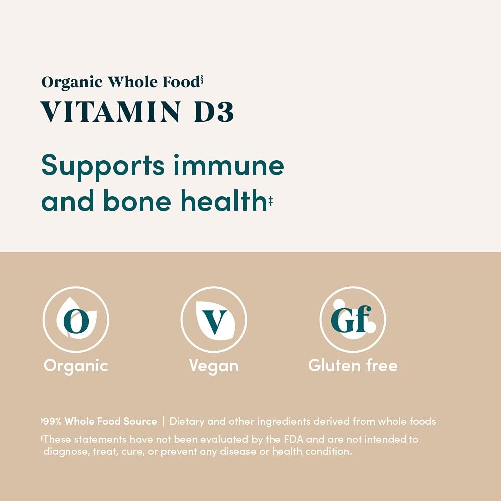 Amazon Elements Organic Whole Food Vitamin D3, 60 tablets : Health & Household