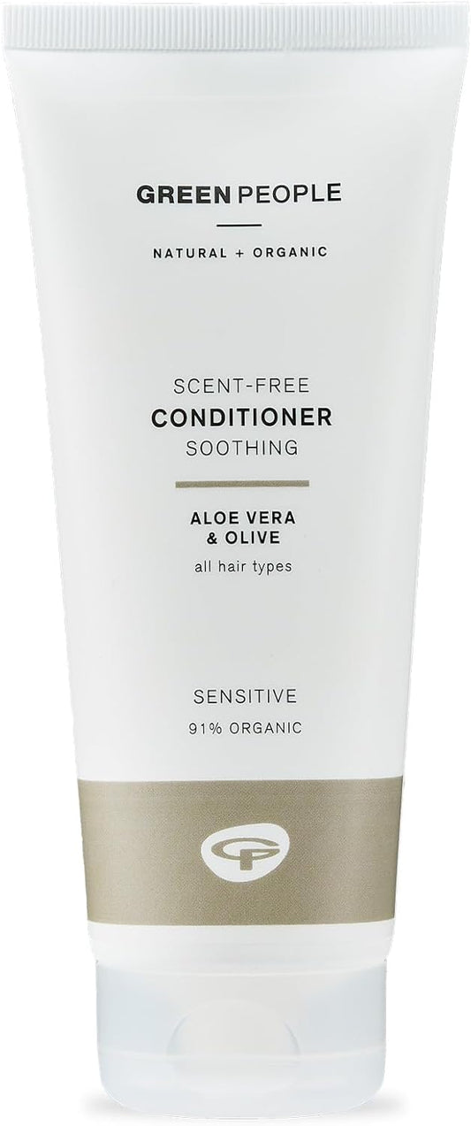 Green People Scent Free Conditioner - For All Hair Types - With Aloe Vera & Olive - Silicone Free, Organic, Vegan, 200Ml