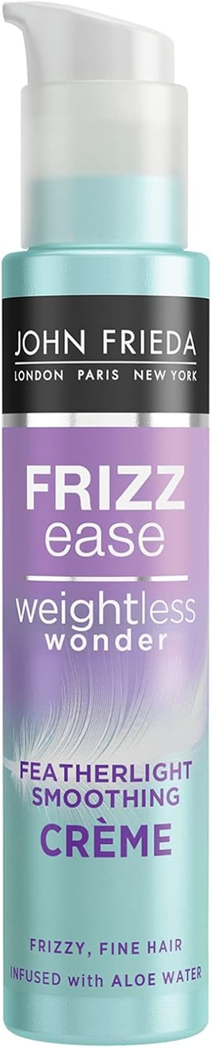 John Frieda Frizz Ease Weightless Wonder Featherlight Smoothing Creme For Frizzy, Fine Hair With Aloe Water, Frizz Control For Thin, Fine Hair, 100 Ml (Pack Of 2)