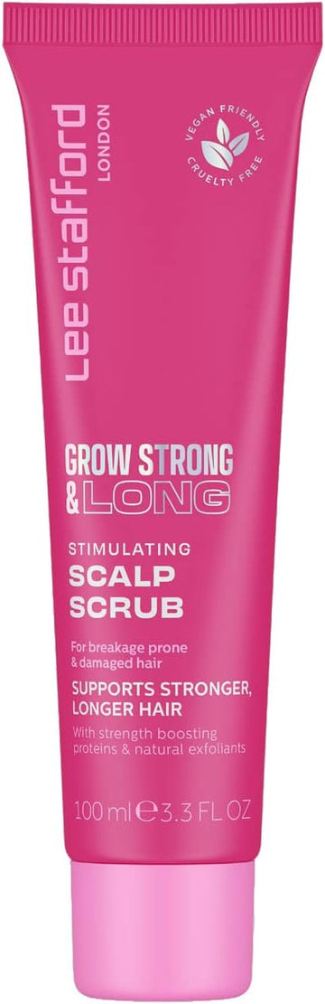 Lee Stafford Hair Growth Scalp Scrub | Grow Strong & Long Collection - Best Stimulating Regrowth Exfoliator Treatment, Great For Cleansing & Purifying For Dry, Dandruff, Damaged Hairs, 100Ml