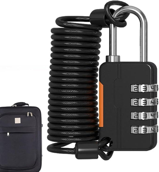 Combination Cable Lock – 4-Digit Anti-Theft Security Lock for Bicycles, Doors, and More | Durable Cable Chain Password Lock for Bike Accessories