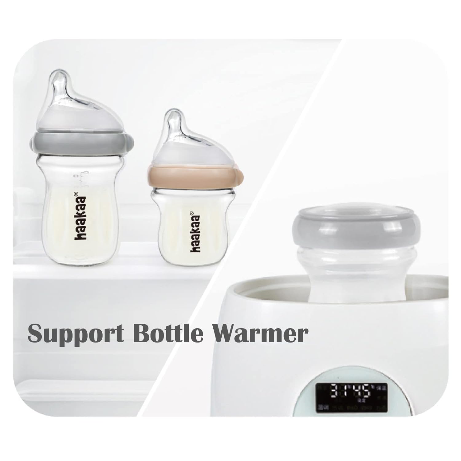 haakaa Gen.3 Natural Glass Baby Bottle 4.2oz/120ml - Wide Neck Anti-Colic Slow Flow Nipple for 0M+ Breastfed Baby, Newborn Registry Essentials,BPA-Free - 1 PK : Baby