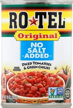 RO-TEL Original No Salt Added Diced Tomatoes and Green Chilies, 10 oz