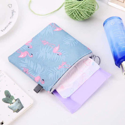 DOITOOL 4Pcs Period Bag for Teen Girls Napkin Storage Bag Waterproof Zipper Tampon Pads Period Pouch for Girls Women