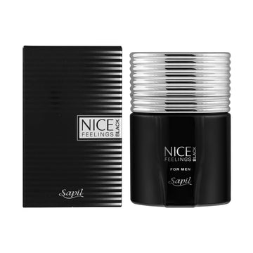 Sapil Nice Feelings Black Perfume For Men - Long-Lasting Dubai Cologne, Aromatic Fougere Fragrance, 2.5 Oz (75 Ml) - Arabic Cologne For Daily Use