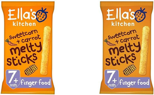 Ella'S Kitchen Organic Sweetcorn & Carrot Melty Sticks (5 X 16G) (Pack Of 2)