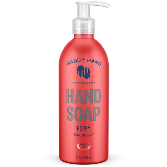 Hand In Hand Nourishing Liquid Hand Soap, 10 Fl Oz, Tangerine & Lily, Poppy Scent, 4 Pack