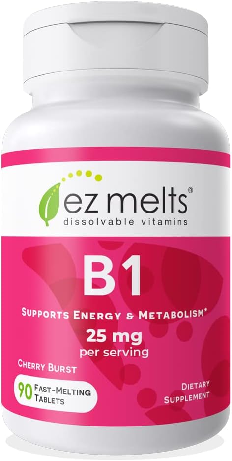 Ez Melts Dissolvable Vitamin B1 25 Mg, Sugar-Free, 45-Day Supply