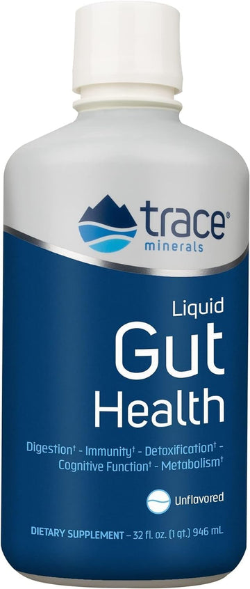 Trace Minerals | Liquid Gut Health | Support For Gut Lining, Normal Digestion, Immunity, Metabolism | 10 Mg Humic & Fulvic Acid | Unflavored | 32 Fl Oz