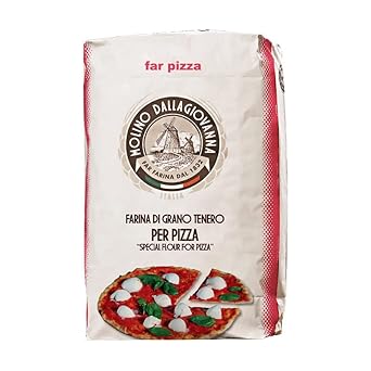 Molino Dallagiovanna Rossa 00 Pizza Flour - Farina Di Grano Tenero Italia (Avpn Grade) Soft Wheat Flour Special For Pizza, For Professional Use - 5Kg (11Lb) 14,0 Protein 390 W