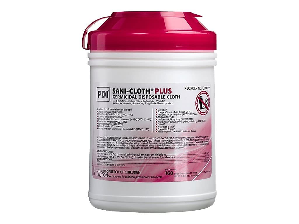 Q89072 Sani-Cloth Plus Germicidal Disposable Cloths, 160/Tub