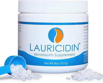 Lauricidin Monolaurin Supplement for Immune Support - Gut Health - High Potency Monolaurin Pellets, 3000mg per Serving- 227g per 8oz Jar