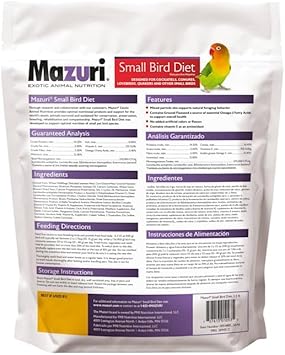 Mazuri | Nutritionally Complete For Small Birds | 2.5 Pound (2.5 Lb.) Bag