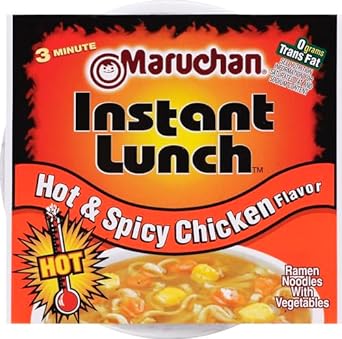 Maruchan Instant Lunch Hot and Spicy Chicken Flavor Soup - 2.25 oz - 6 Pack : Grocery & Gourmet Food