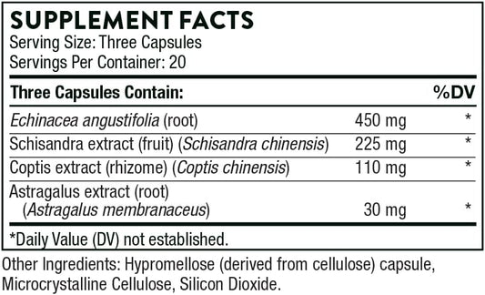 Thorne Phytogen - Immune Function Support With Echinacea, Astragalus, Schisandra, And Coptis - 60 Capsules