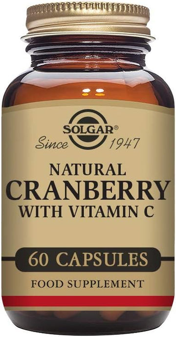 Solgar Naturally Sourced Cranberry with Vitamin C - 60 Vegetable Capsules - Supports Urinary & Bladder Health - Non-GMO, Vegan, Gluten Free - 60 Servings