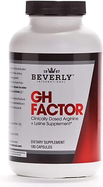 Beverly International Gh Factor, 180 Capsules. Raise Levels By Up To 8-Fold. Clinically Dosed Arginine + Lysine Supplement. P.M. Growth Promoter For Men & Women. Revitalize Your Physique