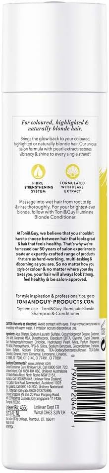 Toni & Guy Illuminate Blonde Shampoo To Enhance Shine For Coloured, Highlights And Natural Blonde Hair, 250Ml