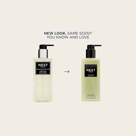 Nest New York Liquid Soap Set, Bamboo, Grapefruit, Ocean Mist & Sea Salt, And Moroccan Amber - Includes Four 10 Fl Oz Bottles - Approx. 300 Pumps Per Bottle - Gluten Free & Cruelty Free