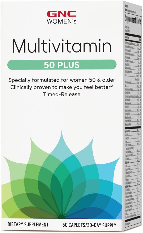 Gnc Women'S Multivitamin 50 Plus |Supports Bone, Eye, Memory, Brain And Skin Health With Vitamin D, Calcium And B12 | Helps Increase Energy Production | 60 Caplets