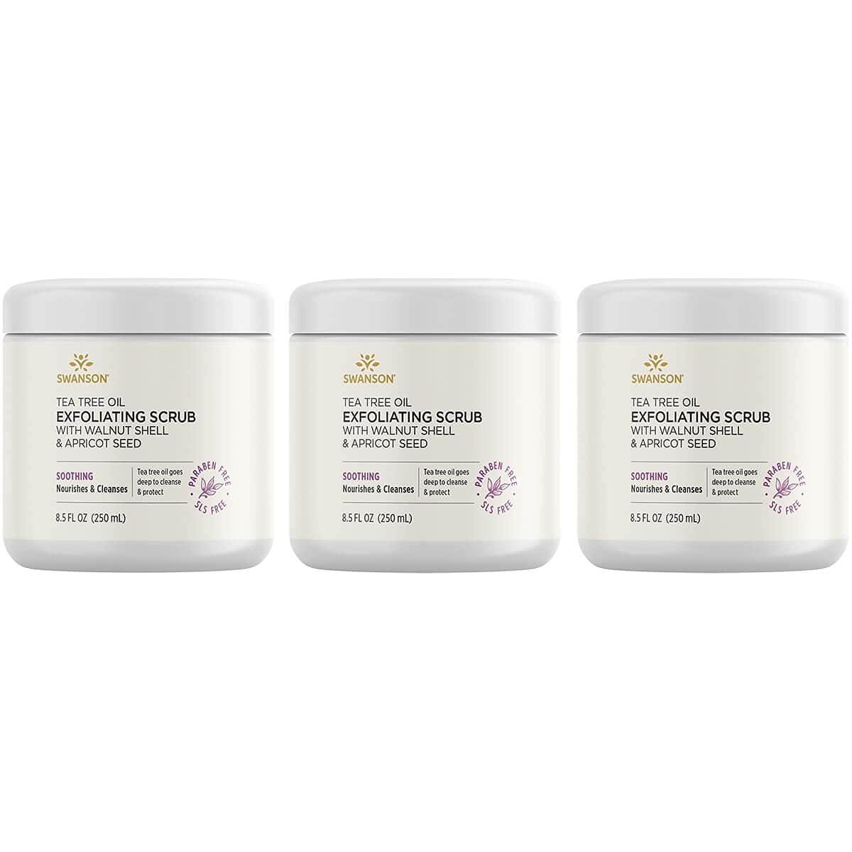 Swanson Tea Tree Oil Exfoliating Scrub 8.5 Fl Ounce (250 Ml) Scrub (3 Pack)