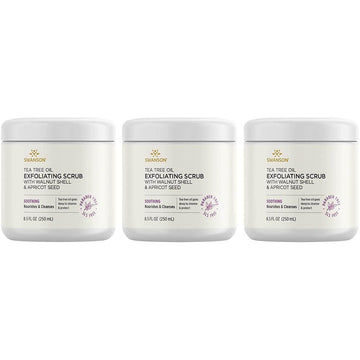 Swanson Tea Tree Oil Exfoliating Scrub 8.5 Fl Ounce (250 Ml) Scrub (3 Pack)