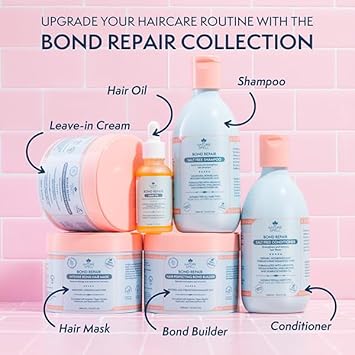 Nature Spell Bond Repair Haircare Collection, Shampoo & Conditioner, Hair Mask, Bond Builder, Leave In Conditioner & Hair Oil, 6 Products