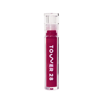 Tower 28 Shineon Lip Jelly, Wild, Non-Sticky Lip Gloss, Semi-Sheer Raspberry Vegan Lip Gloss, Moisturizing Apricot And Raspberry Seed Oil, Cruelty Free