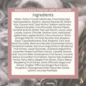 Script Essentials Radiant Creamy Cleanser With Symrelief By Suzy Cohen - Luxurious Hydrating Healing Solution For Troubled Skin - Perfect For Cystic Acne, Blotchy, Dry, Red, And Irritated Skin (3Oz) : Beauty & Personal Care
