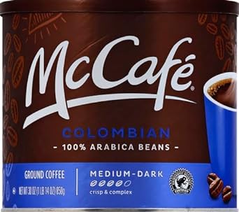 McCafe Medium Dark Roast Ground Coffee, Colombian, 30 Ounce (Pack of 6)