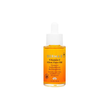 Derma E Vitamin C Glow Face Oil, Facial Oil Nourishes, Brightens And Illuminates For A Radiant Glow, Moisturizing Face Oil With Turmeric, Seabuckthorn And Red Raspberry, 1 Fl Oz