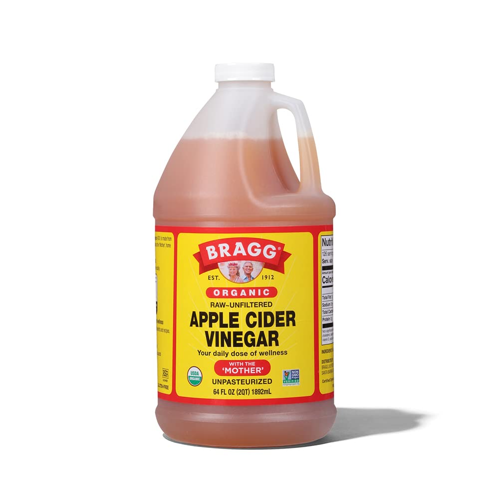 Bragg Organic Apple Cider Vinegar With The Mother– Raw, Unfiltered All Natural Ingredients (64 Fl Oz (Pack Of 1))