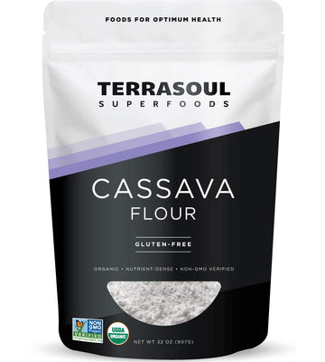 Terrasoul Superfoods Organic Cassava Flour, 2 Lbs - Tested Gluten-Free | Smooth Texture | Wheat Flour Substitute