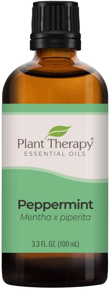 Plant Therapy Peppermint Essential Oil 100 Ml (3.3 Oz) 100% Pure, Undiluted, Natural Aromatherapy For Diffuser & Topical Use, Digestion, Respiratory, & Massage, Peppermint Oil For Skin & Hair