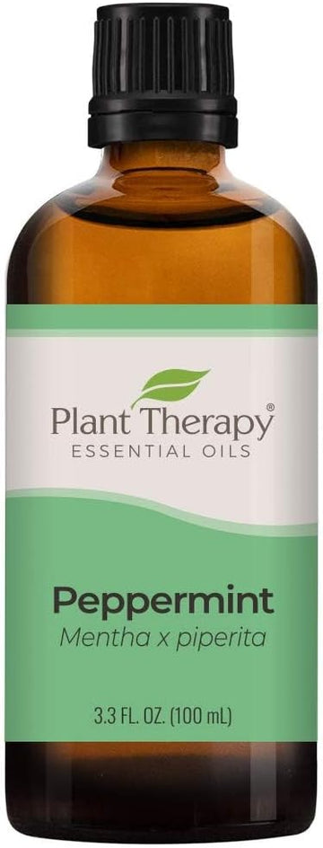 Plant Therapy Peppermint Essential Oil 100 Ml (3.3 Oz) 100% Pure, Undiluted, Natural Aromatherapy For Diffuser & Topical Use, Digestion, Respiratory, & Massage, Peppermint Oil For Skin & Hair