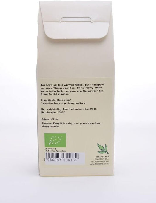 Steenbergs Organic Gunpowder Green Tea - Loose Leaf - 80G