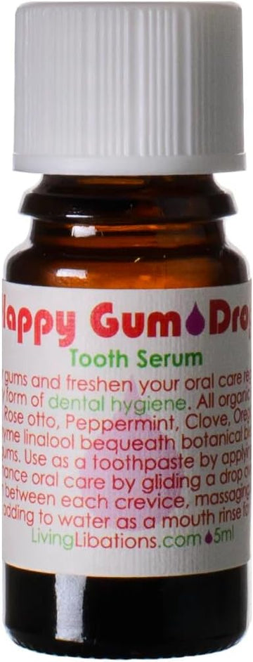 Living Libations - Organic Happy Gum Drops Tooth Serum For Clean Smiles | Natural, Wildcrafted, Vegan Clean Beauty (0.17 Fl Oz | 5 Ml) : Health & Household