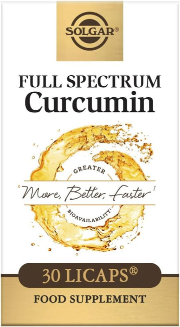 Solgar Full Spectrum Curcumin Softgels - Pack of 30 - Liquid Extract of Turmeric - Supports Brain, Joint, & Immune System Health - Gluten Free, Gold