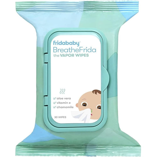 Frida Baby Breathefrida Baby Vapor Wipes For Nose, Chest, Feet: Alcohol Free, Made With Aloe, Vitamin E & Chamomille, 30 Count