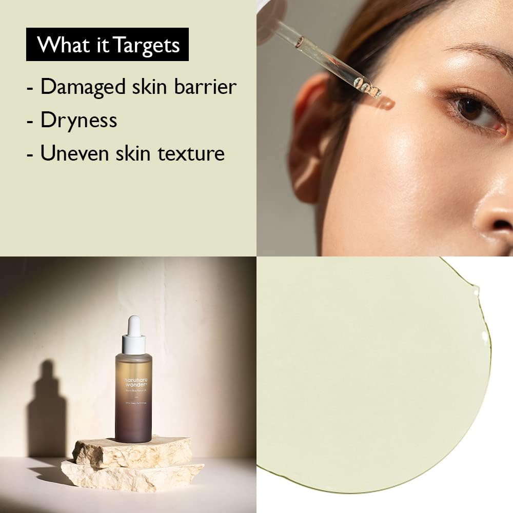 Haruharu Wonder Black Rice Facial Oil 1.01 Fl Oz, Moisturing & Soothing Effect, Korean Skincare, Vegan, Cruelty-Free : Beauty & Personal Care
