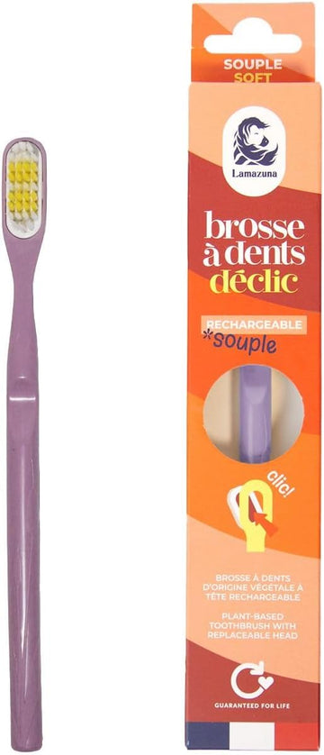 Lamazuna Replaceable-Head Toothbrush - Soft - Purple