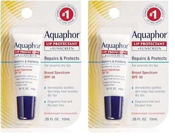 Aquaphor Lip Repair Lip Balm With Sunscreen, Lip Protectant, Lip Balm Spf 30, 0.35 Oz Tube (Pack Of 2)