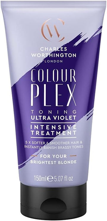Charles Worthington Colourplex Ultra Violet Intensive Treatment, Purple Hair Treatment For Blonde Hair, Moisturising & Toning Treatment For Blonde Hair, 150Ml